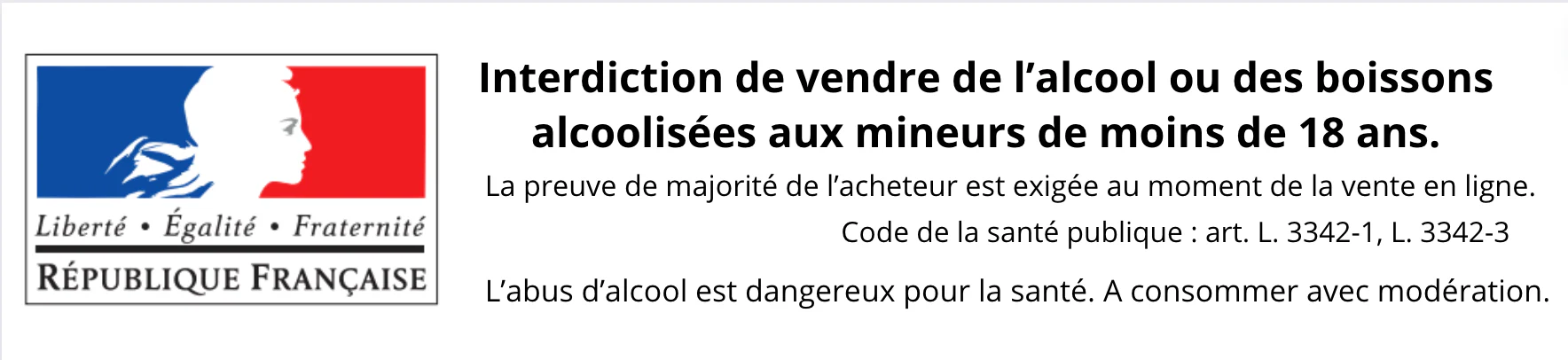 Banniere interdiction vente alcool mineurs